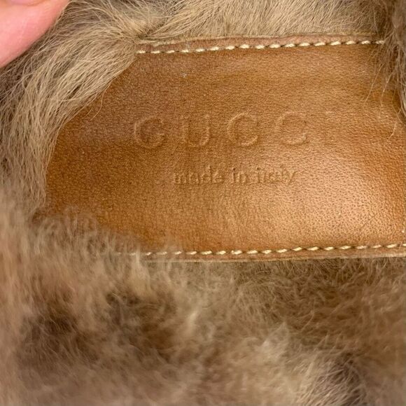 Gucci Princetown Fur Slipper EU 37 US 7 Python Print Horsebit Mule Loafer Flats - Picture 8 of 8